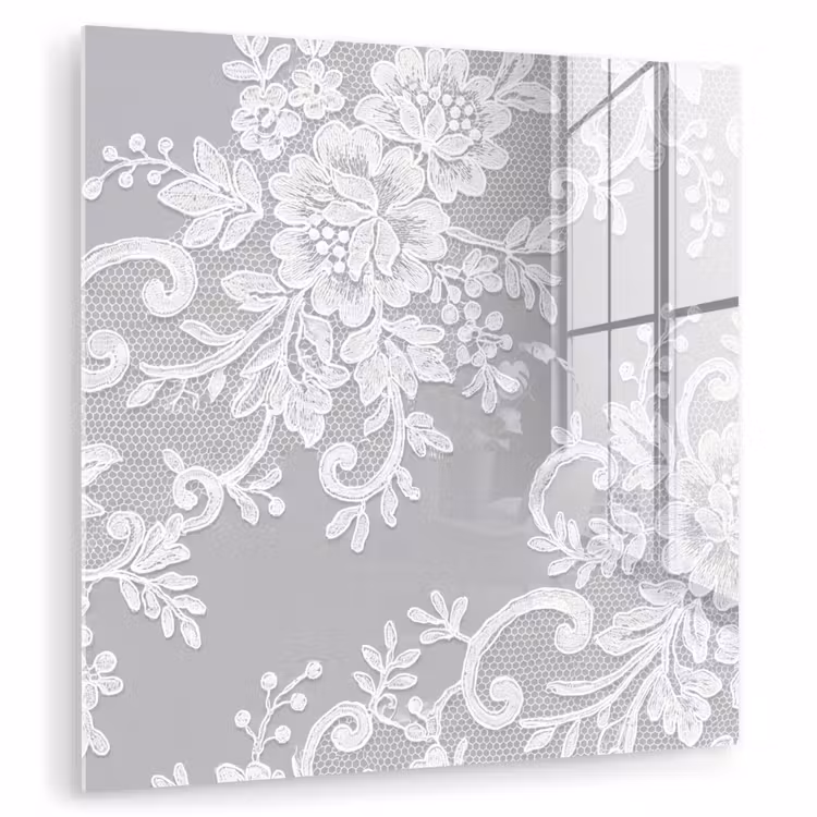 Glasbild - Spitze – Blume – Muster — 1