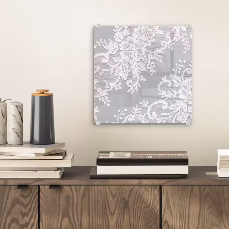 Glasbild - Spitze – Blume – Muster — 2