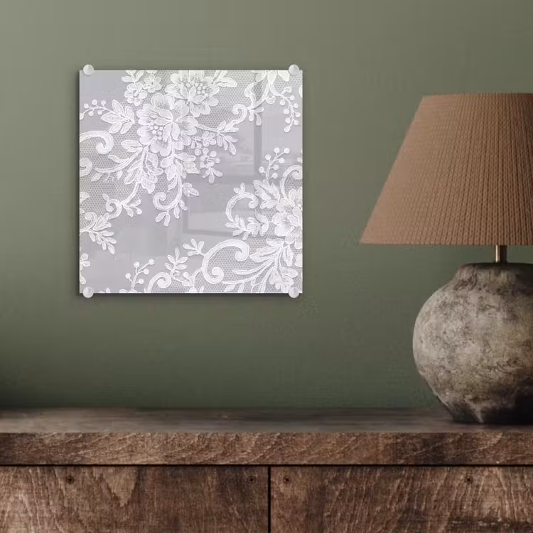 Glasbild - Spitze – Blume – Muster — 4