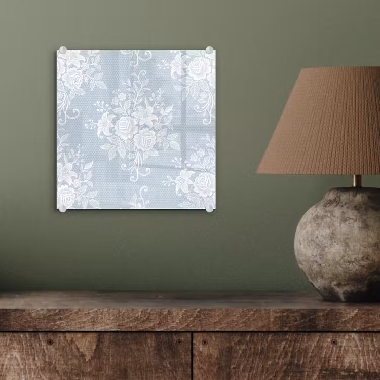 Glasbild - Weiß – Spitze – Vintage — 4