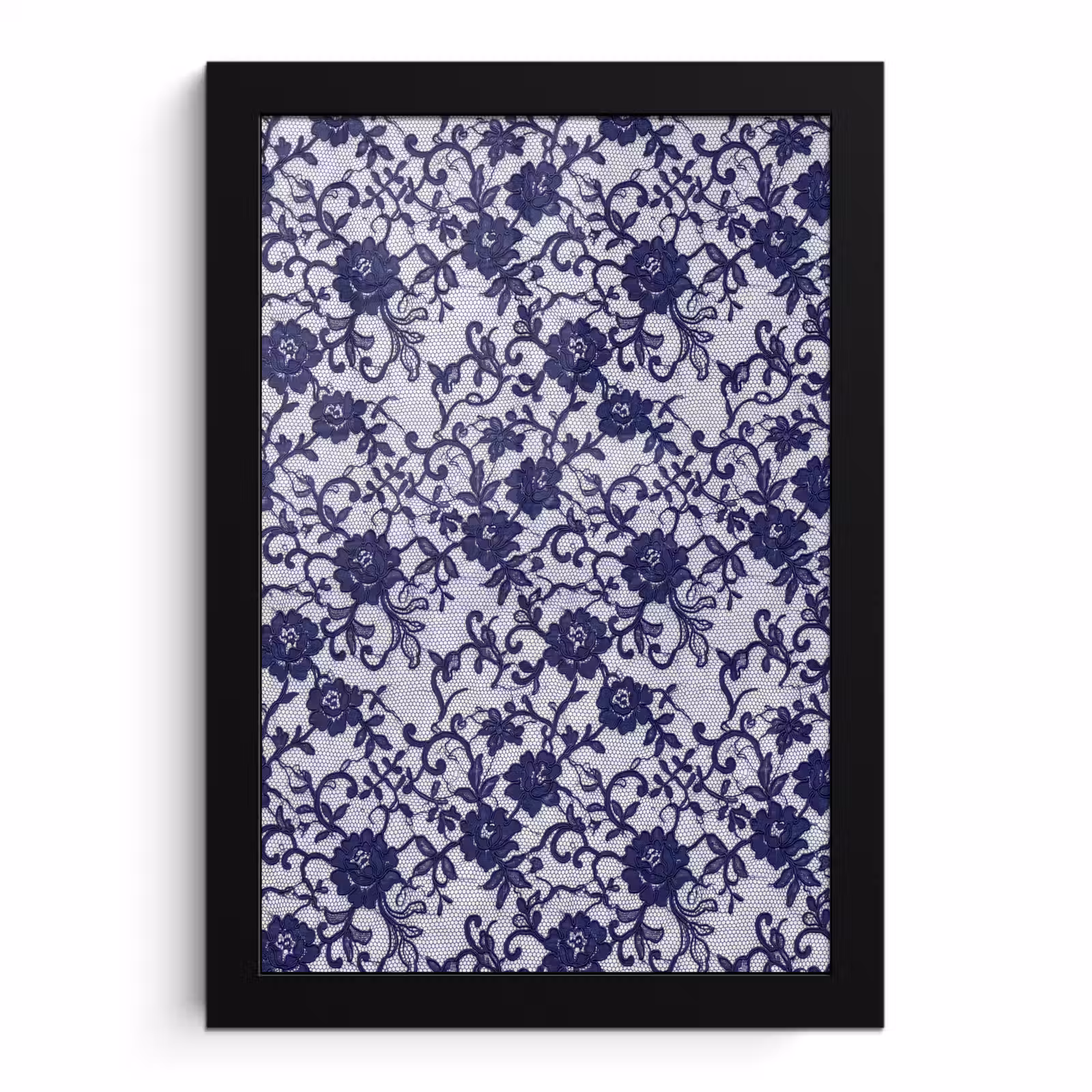 Bilder mit Rahmen - Dunkelblaue Spitze – Blumen — 1