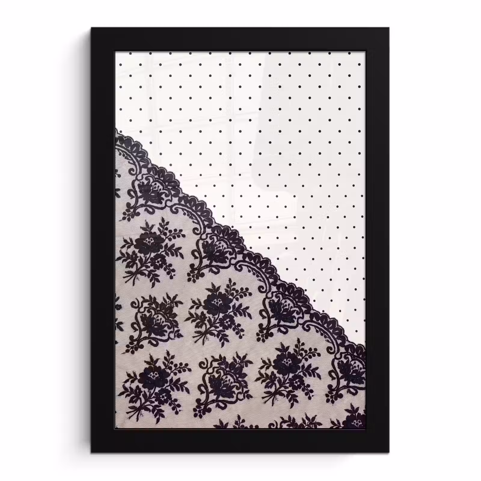 Bilder mit Rahmen - Schwarze Spitze – Blumen — 1