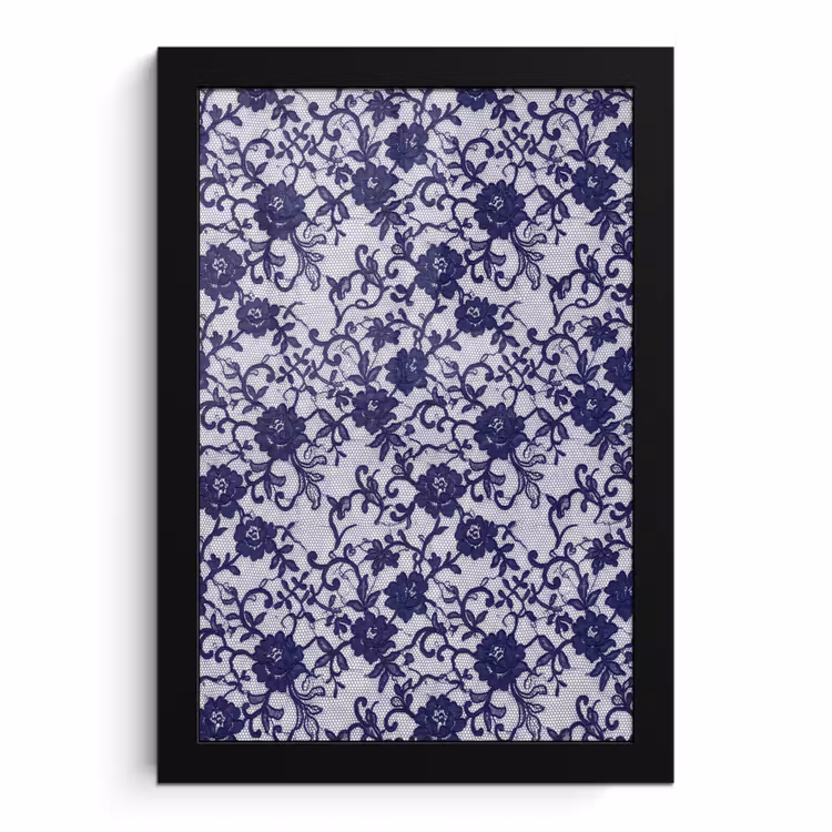 Bilder mit Rahmen - Dunkelblaue Spitze – Blumen — 1