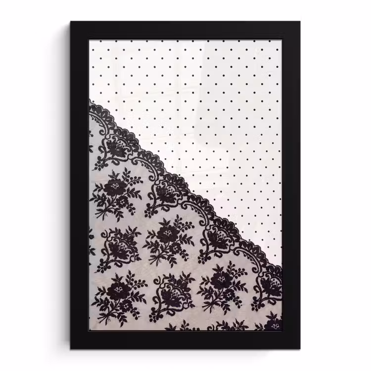 Bilder mit Rahmen - Schwarze Spitze – Blumen — 1