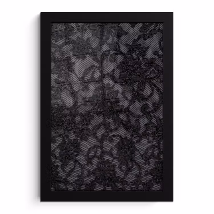 Bilder mit Rahmen - Spitze – Blumen – Schwarz — 1