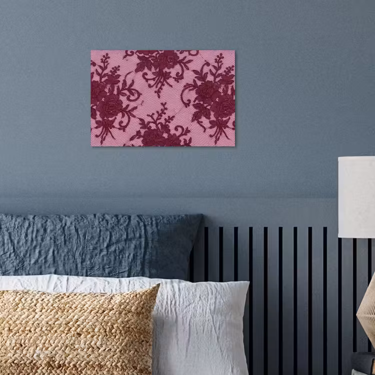 Poster - Bordeauxrotes Spitzenmuster — 3