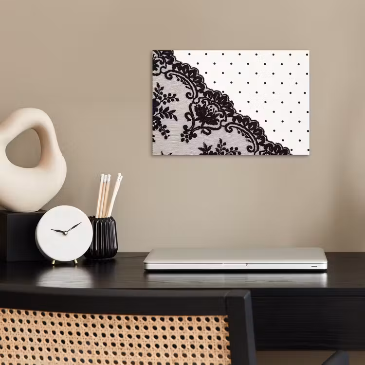 Poster - Schwarze Spitze – Blumen — 2