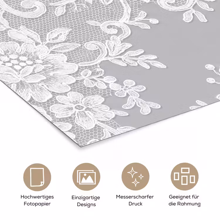 Poster - Spitze – Blume – Muster — 5