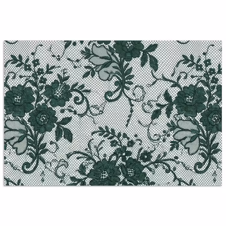 Poster - Spitze – Blumen – Grün — 1
