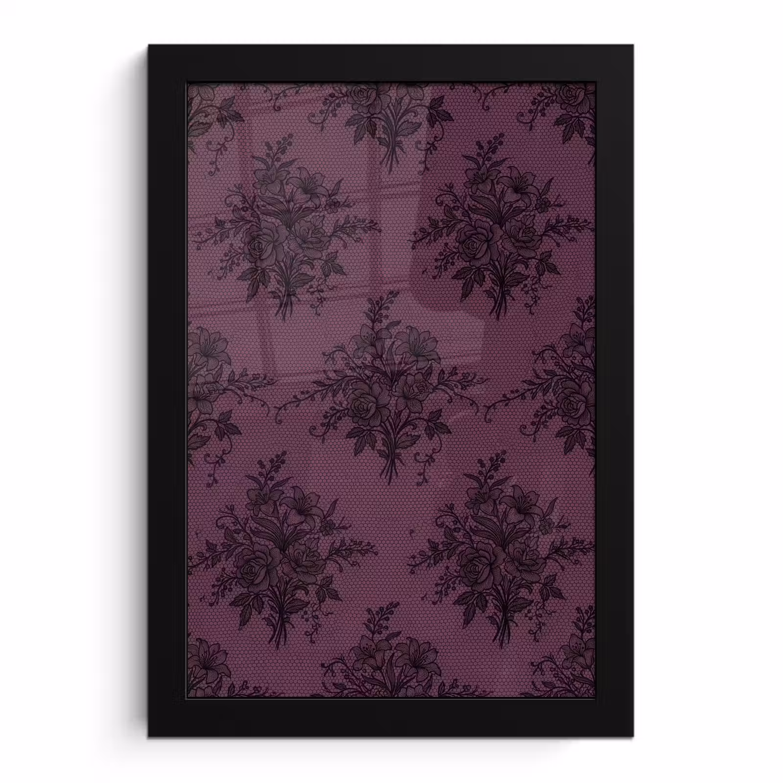 Bilder mit Rahmen - Spitzenmuster – Blumen – Lila — 1