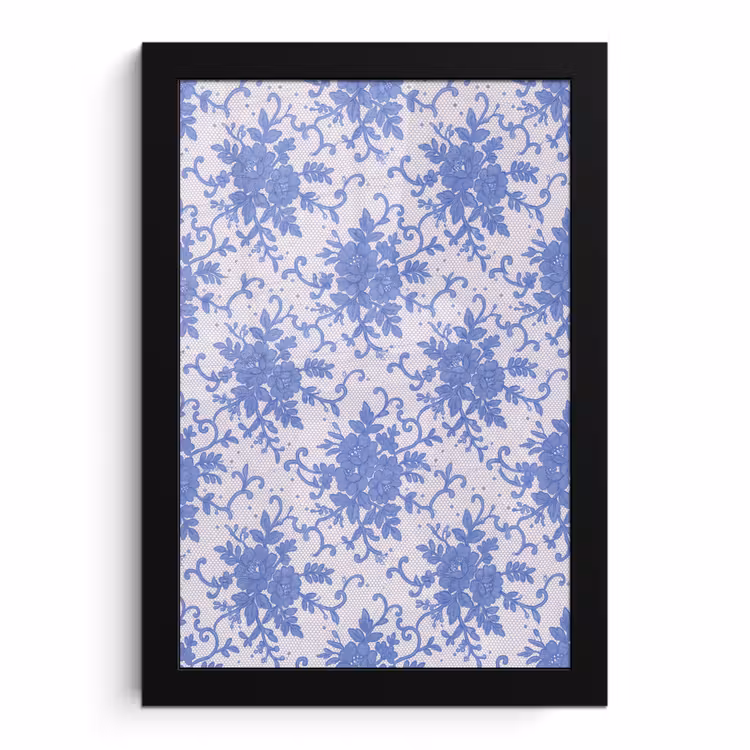 Bilder mit Rahmen - Spitze – Blumen – Blau — 1