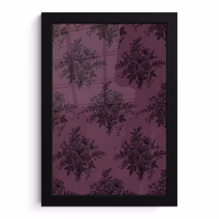 Bilder mit Rahmen - Spitzenmuster – Blumen – Lila — 1