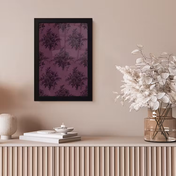 Bilder mit Rahmen - Spitzenmuster – Blumen – Lila — 4