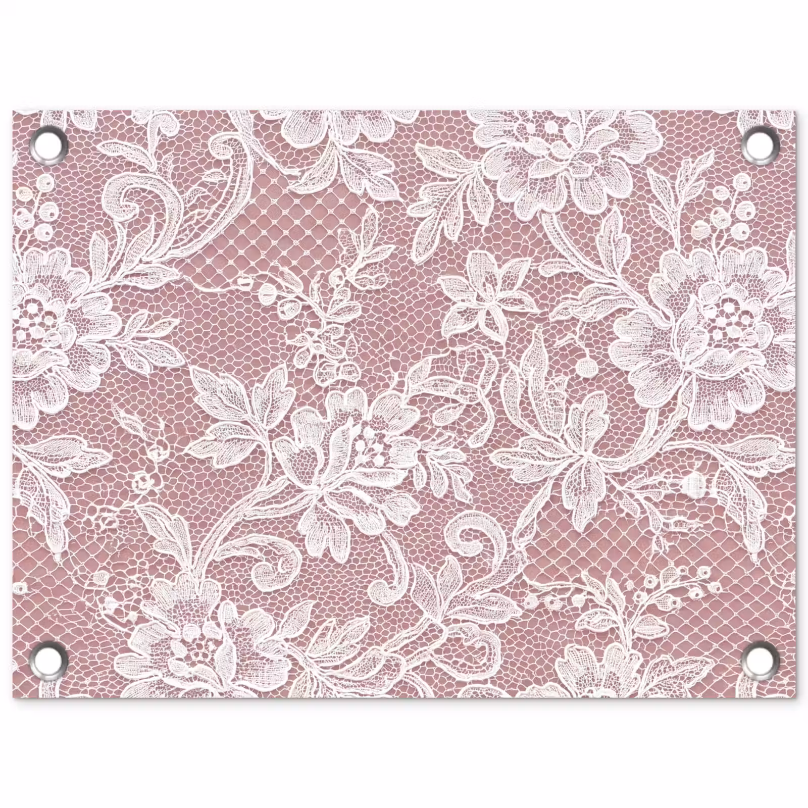 Gartenposter - Spitze – Blumen – Weiß — 1