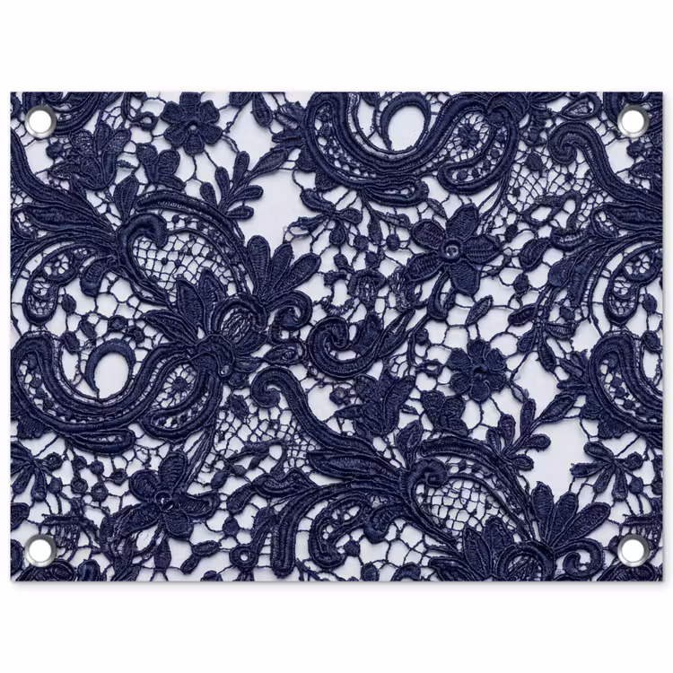 Gartenposter - Dunkelblaue Spitze – Blumen — 1