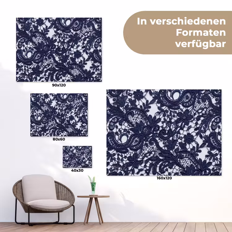 Gartenposter - Dunkelblaue Spitze – Blumen — 6