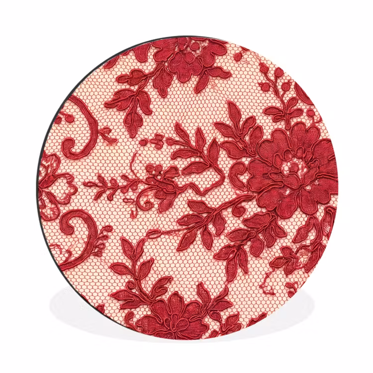 Alu-Dibond-Bild Rund - Rote Spitze – Blumen — 1