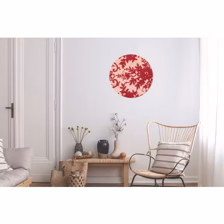 Alu-Dibond-Bild Rund - Rote Spitze – Blumen — 2