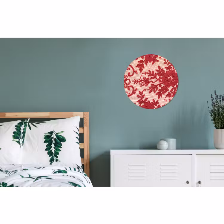 Alu-Dibond-Bild Rund - Rote Spitze – Blumen — 5