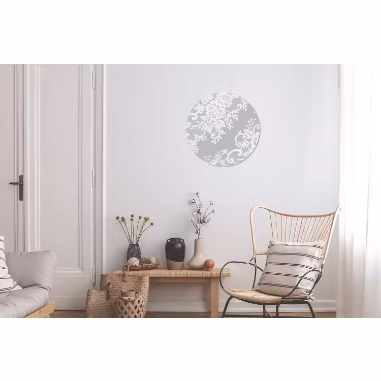 Alu-Dibond-Bild Rund - Spitze – Blume – Muster — 2