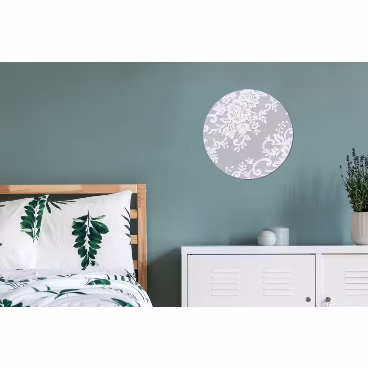 Alu-Dibond-Bild Rund - Spitze – Blume – Muster — 5