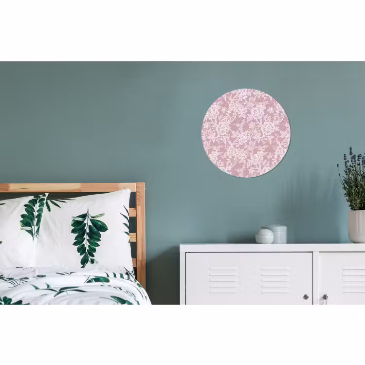 Alu-Dibond-Bild Rund - Spitze – Blumen – Weiß — 5