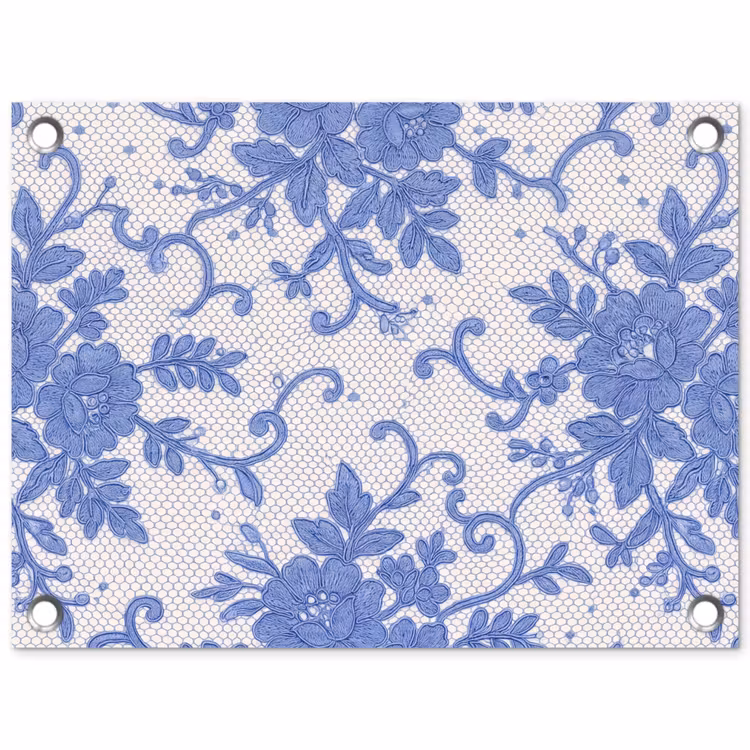 Gartenposter - Spitze – Blumen – Blau — 1