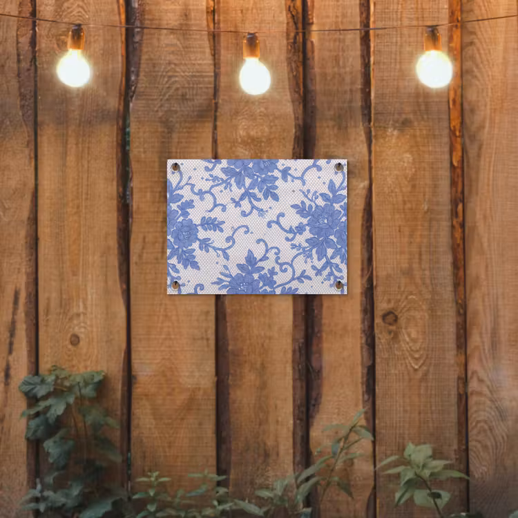 Gartenposter - Spitze – Blumen – Blau — 2