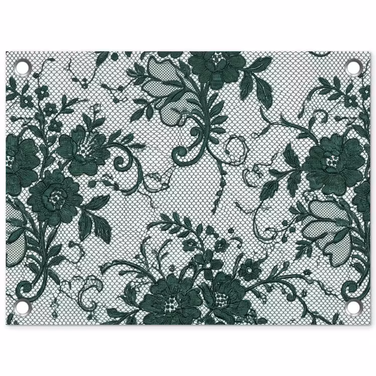 Gartenposter - Spitze – Blumen – Grün — 1