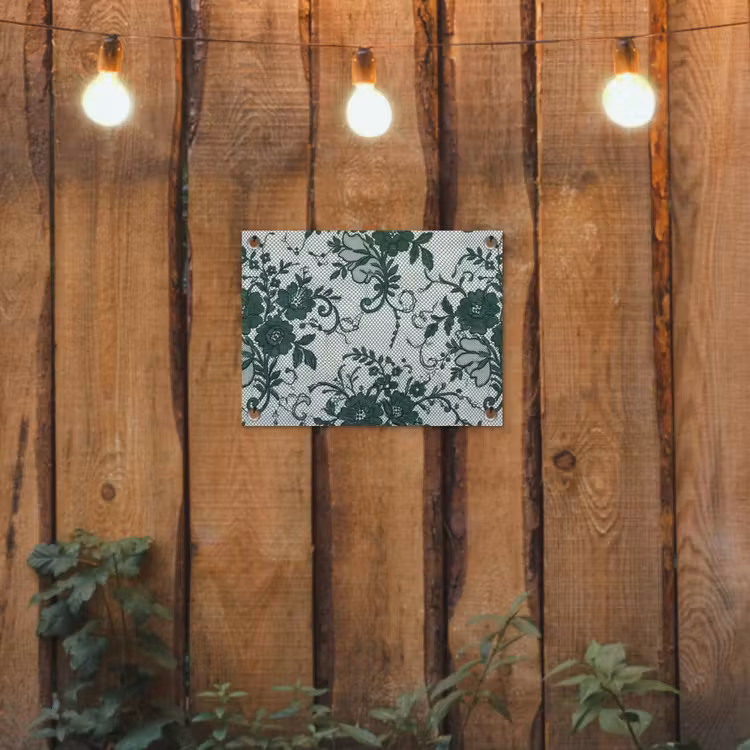 Gartenposter - Spitze – Blumen – Grün — 2