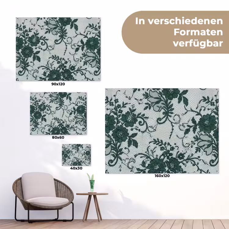 Gartenposter - Spitze – Blumen – Grün — 6