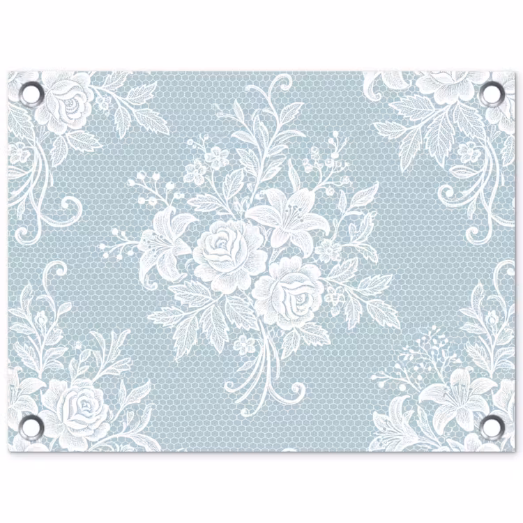 Gartenposter - Weiß – Spitze – Vintage — 1