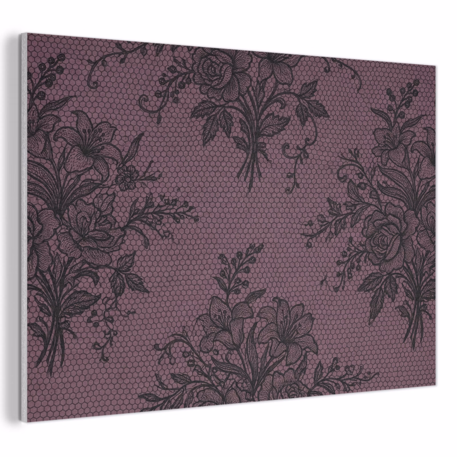 Akustikbild - Spitzenmuster – Blumen – Lila — 1