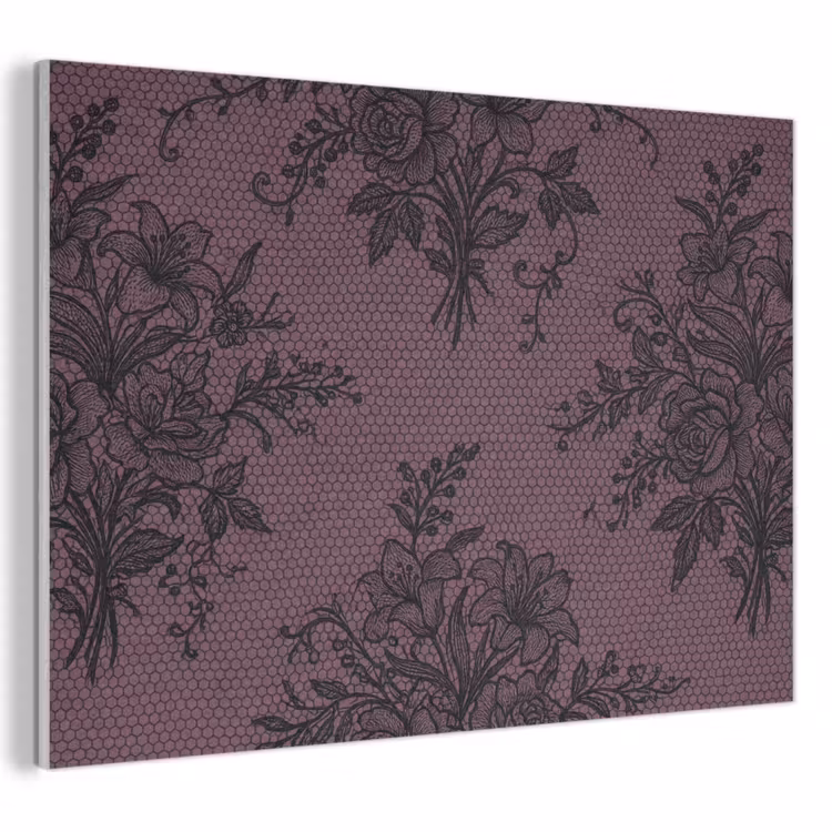 Akustikbild - Spitzenmuster – Blumen – Lila — 1