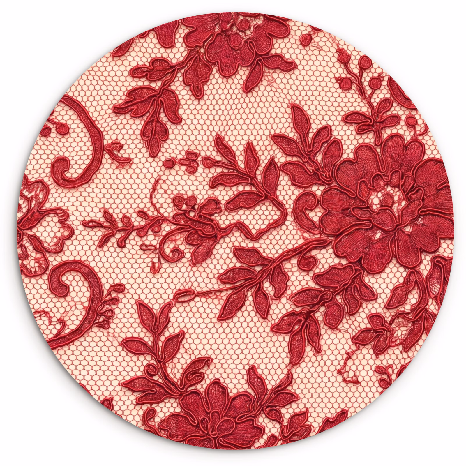 Glasbild Rund - Rote Spitze – Blumen — 1