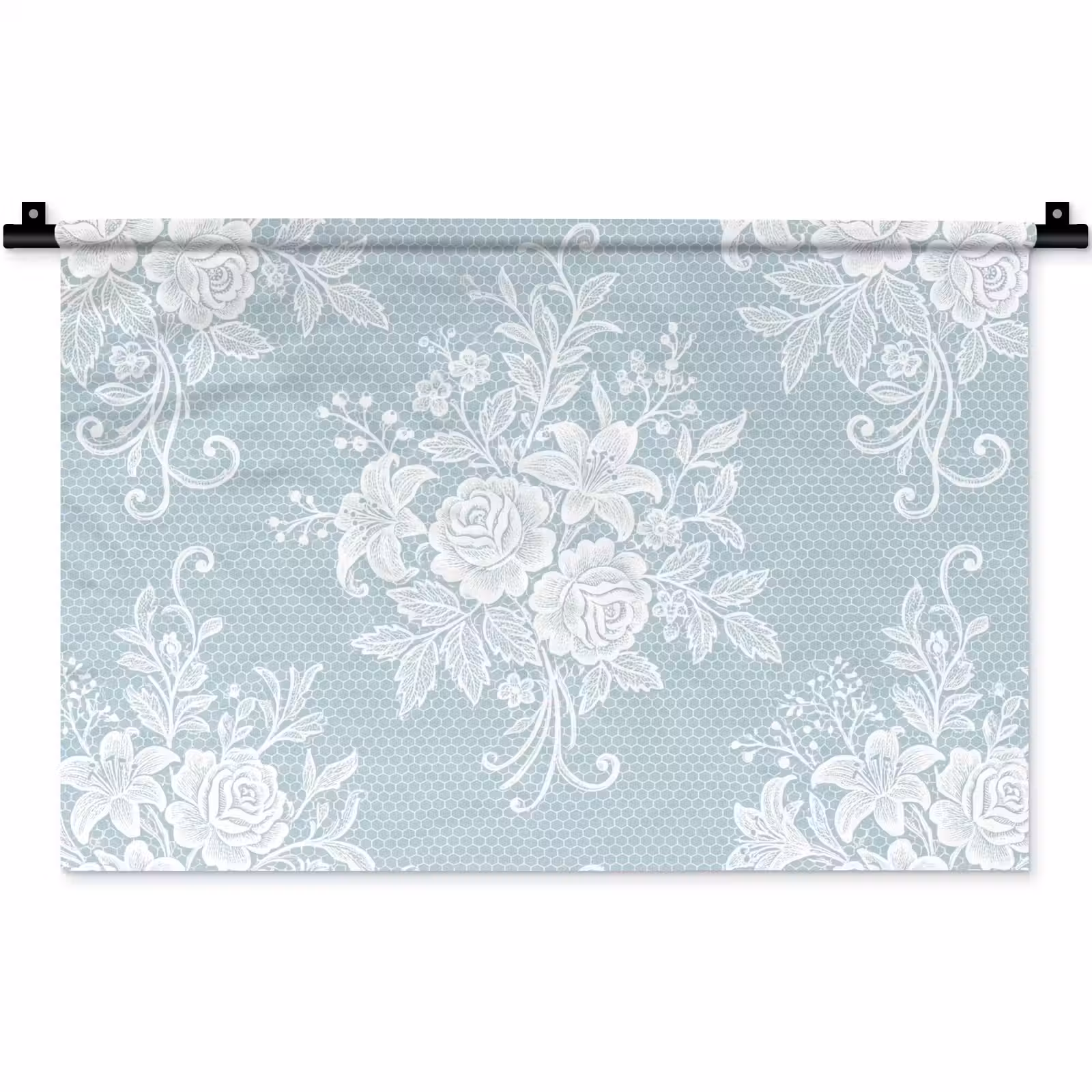 Wandteppich - Weiß – Spitze – Vintage — 1