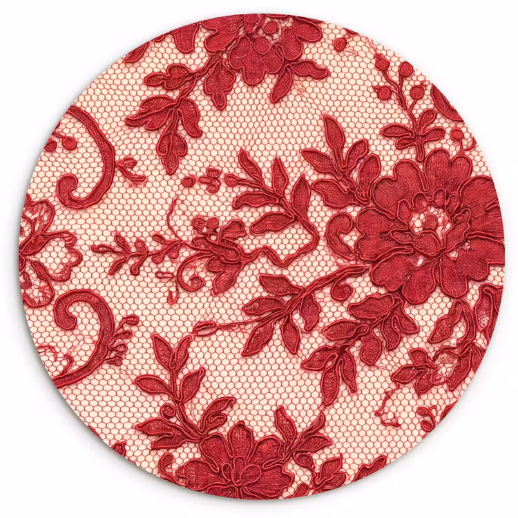 Glasbild Rund - Rote Spitze – Blumen — 1