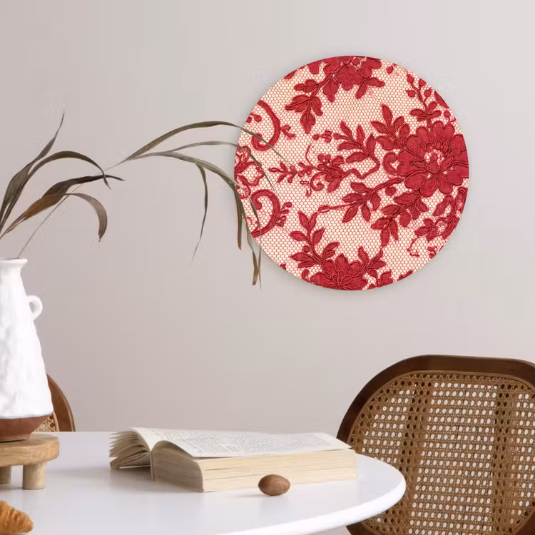 Glasbild Rund - Rote Spitze – Blumen — 4