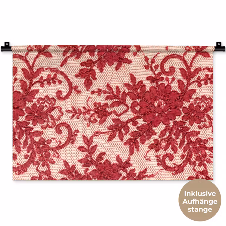 Wandteppich - Rote Spitze – Blumen — 9