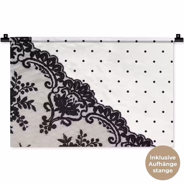 Wandteppich - Schwarze Spitze – Blumen — 9