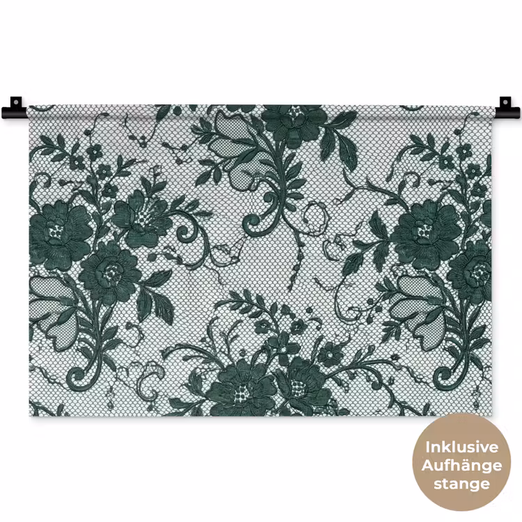 Wandteppich - Spitze – Blumen – Grün — 9