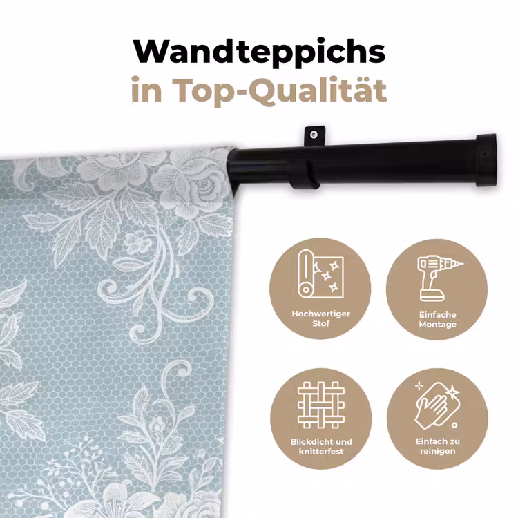 Wandteppich - Weiß – Spitze – Vintage — 7