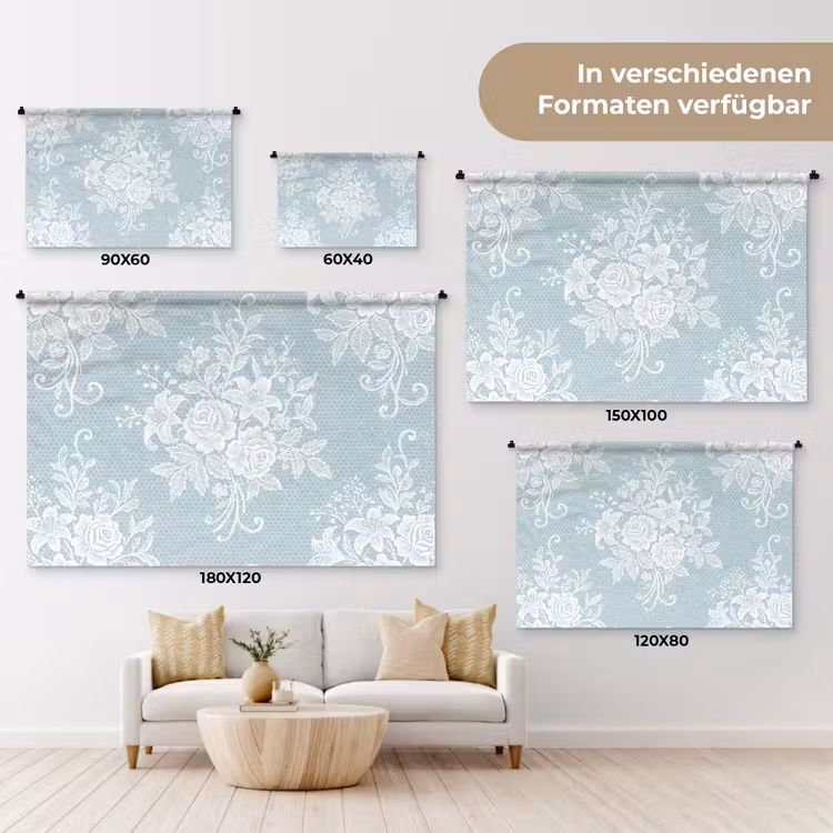 Wandteppich - Weiß – Spitze – Vintage — 8