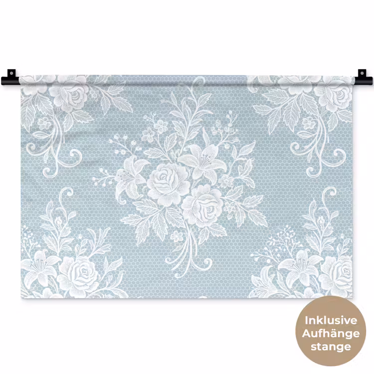 Wandteppich - Weiß – Spitze – Vintage — 9
