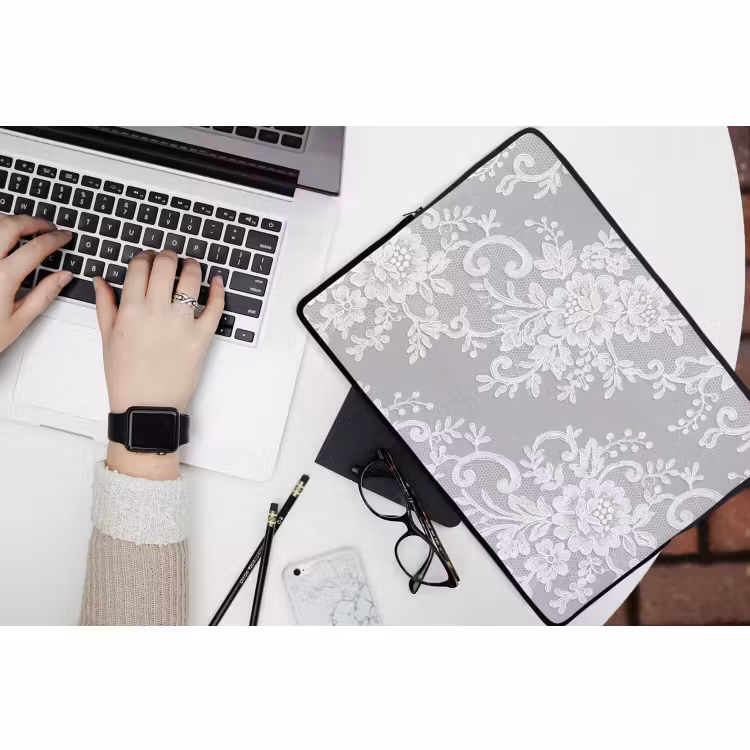 Laptop hülle - Spitze – Blume – Muster — 3
