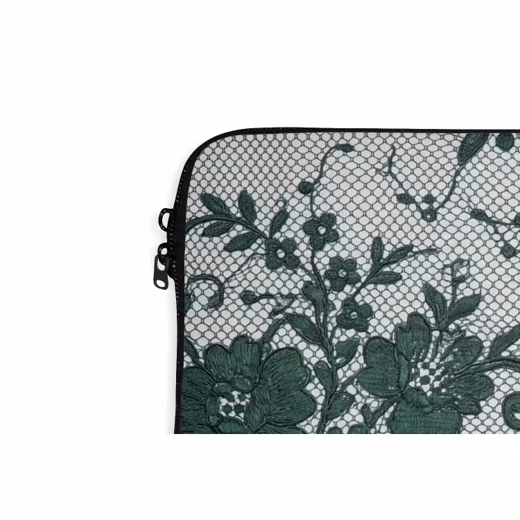 Laptop hülle - Spitze – Blumen – Grün — 5