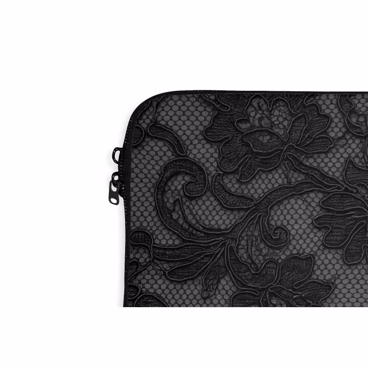 Laptop hülle - Spitze – Blumen – Schwarz — 5
