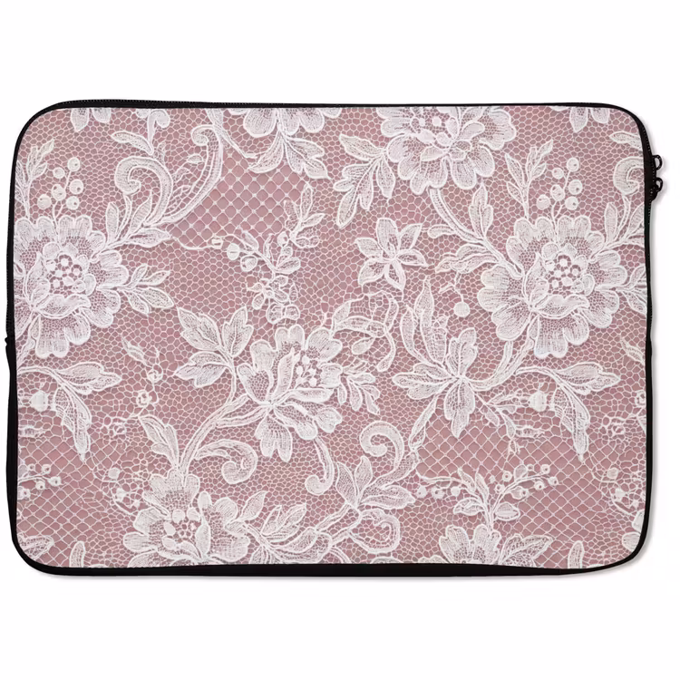 Laptop hülle - Spitze – Blumen – Weiß — 1