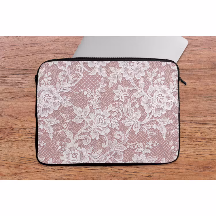 Laptop hülle - Spitze – Blumen – Weiß — 2