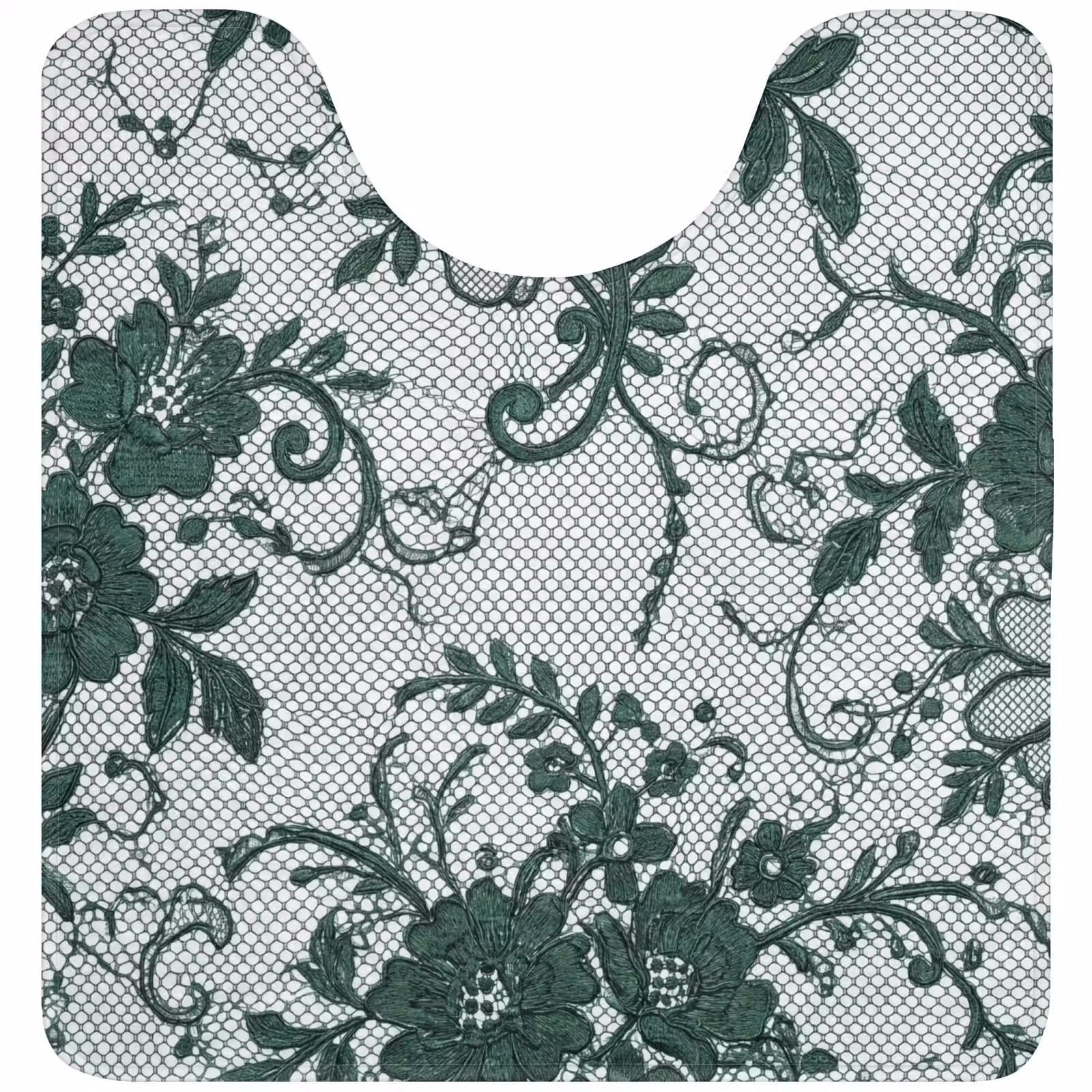 WC Vorleger - Spitze – Blumen – Grün — 1